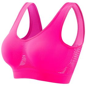 Plus Size Women's Small Chest Push-up Workout Running Yoga (Option: Plum Red With Chest Pad-XL)